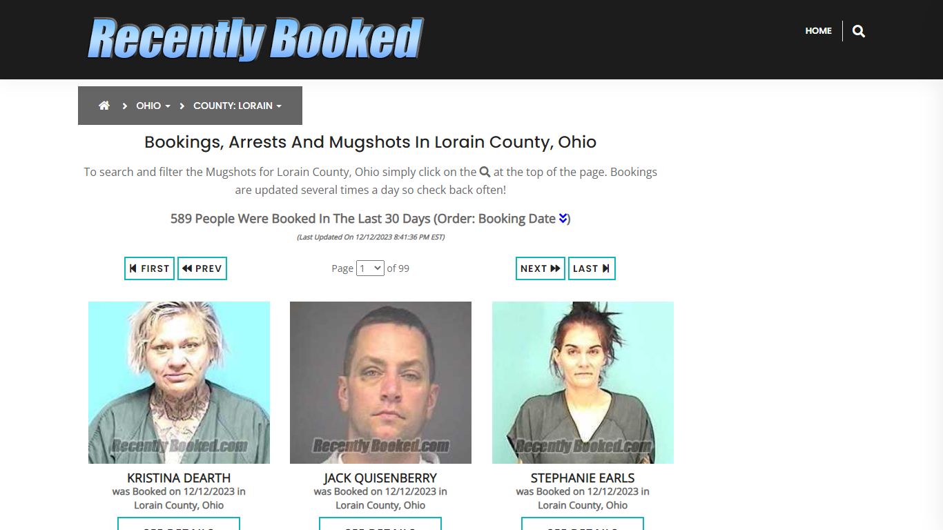 Recent bookings, Arrests, Mugshots in Lorain County, Ohio - Recently Booked
